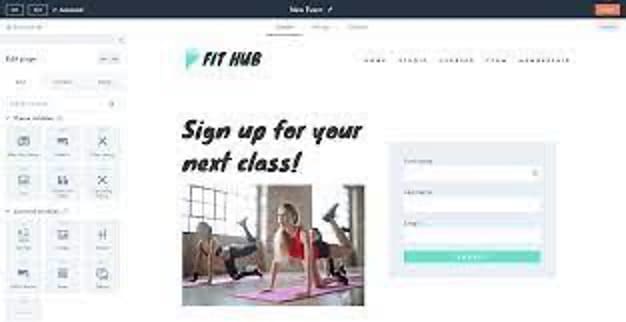 example of the platform HubSpot landing page builder